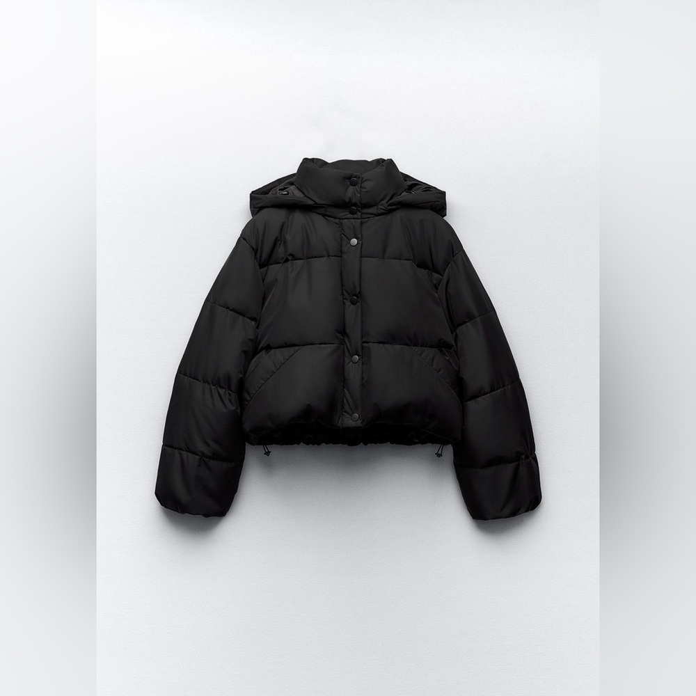 ZARA Women's Black Puffer Jacket Size XS